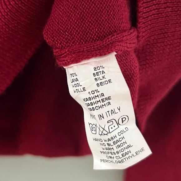 Bullock & Jones Men’s Mock Neck Sweater Red Wool Silk Cashmere Italy Size 48 XL - Picture 4 of 4